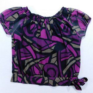 APT. 9 Eye-catching geometric Women's top in a bold, multicolored pattern!